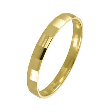 Обручальное кольцо из желтого золота с алмазной гарью 220-000-721