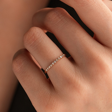Помолвочное кольцо из красного золота с бриллиантами 911095-11Б