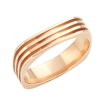 Обручальное кольцо из красного золота с алмазной гранью 700-000-216