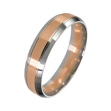 Обручальное кольцо двухсплавное из красного и белого золота 480-000-415
