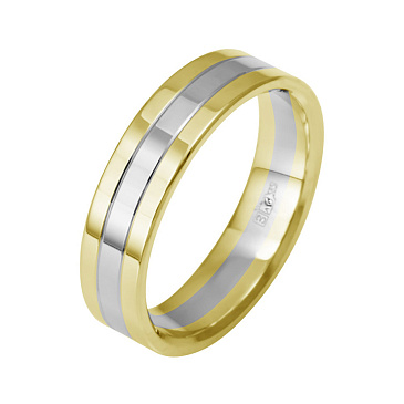 Обручальное кольцо из желтого и белого золота 5.5 мм 460-000-993