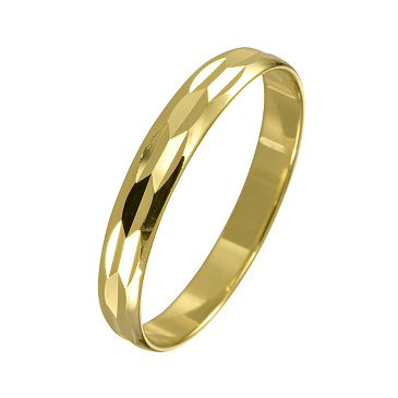 Обручальное кольцо из желтого золота с алмазной гранью 220-000-613