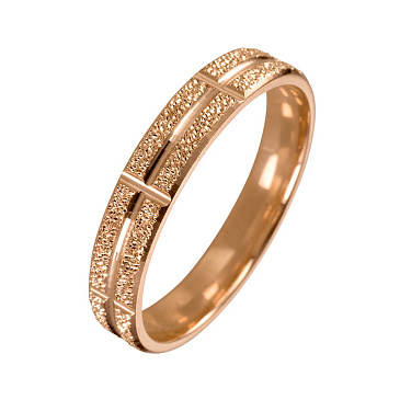 Обручальное кольцо из красного золота с гранями и матированием 200-000-932