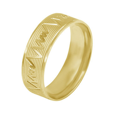 Обручальное кольцо из желтого золота с алмазной гранью 520-000-015