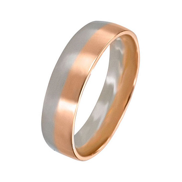 Обручальное кольцо из красного и белого золота шириной 6 мм 430-000-885