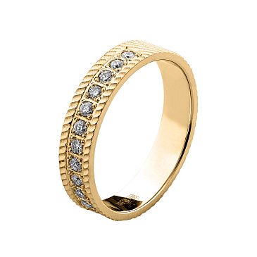Обручальное кольцо фактурное с бриллиантами 722-150-232