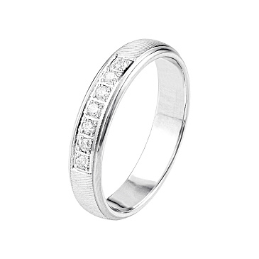 Обручальное кольцо из белого золота  с бриллиантом 512-070-074