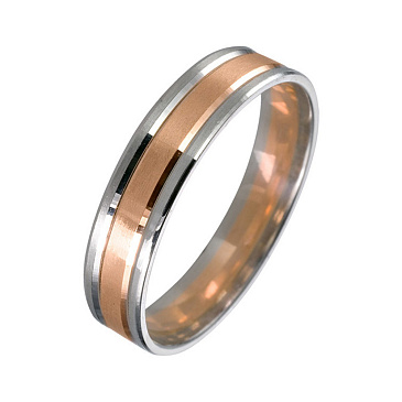 Обручальное кольцо из красного и белого золота прямое 480-000-990