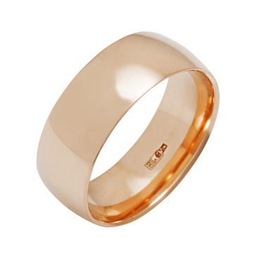 Широкое обручальное кольцо из красного золота 100-000-580