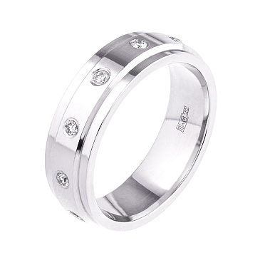 Обручальное кольцо с бриллиантами по кругу 512-110-034