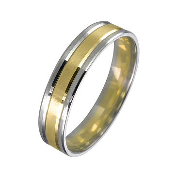 Обручальное кольцо из желтого и белого золота 5 мм 470-000-990