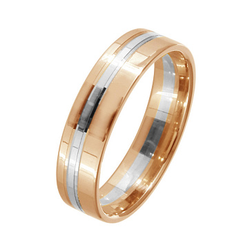 Обручальное кольцо двухсплавное из красного и белого золота 450-000-319