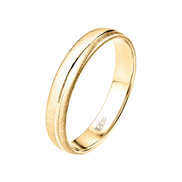 Обручальное кольцо из желтого золота матовое 220-000-719