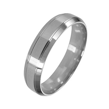 Обручальное кольцо из белого золота с алмазной гранью 210-000-415
