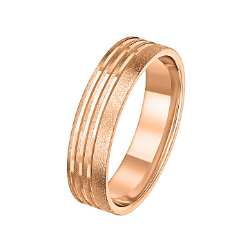 Обручальное кольцо из красного золота с гранями и матированием 200-000-510