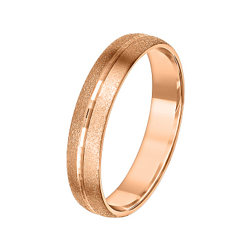 Обручальное кольцо из красного золота с гранями и матированием 200-000-720