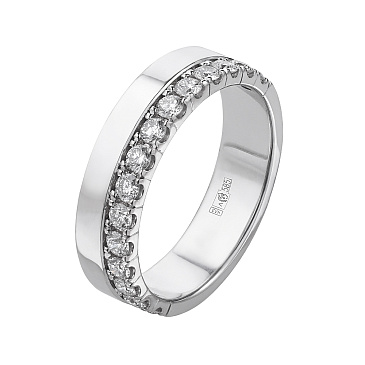 Обручальное кольцо из белого золота с бриллиантами 921754Б