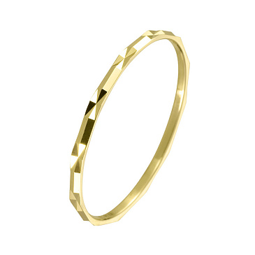 Обручальное кольцо узкое из желтого золота с алмазной гранью 220-000-508