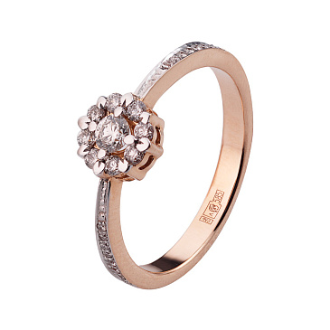 Помолвочное кольцо в виде цветка с бриллиантами 911319Б