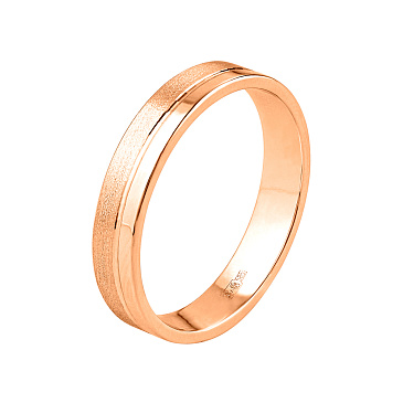 Обручальное кольцо с матовой и глянцевой частями 200-000-395