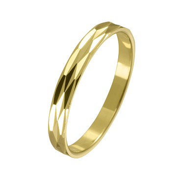 Обручальное кольцо без вставки с алмазной гранью 220-000-563