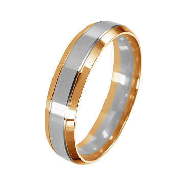 Обручальное кольцо двухсплавное из красного и белого золота 450-000-415