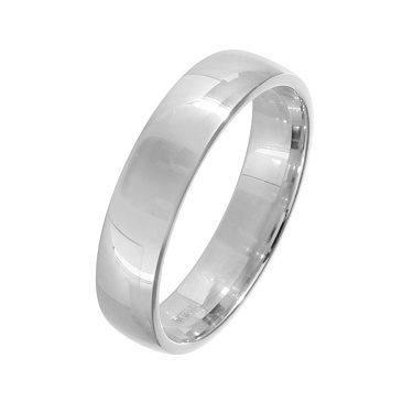 Обручальное кольцо гладкое из белого золота 5 мм 210-000-357